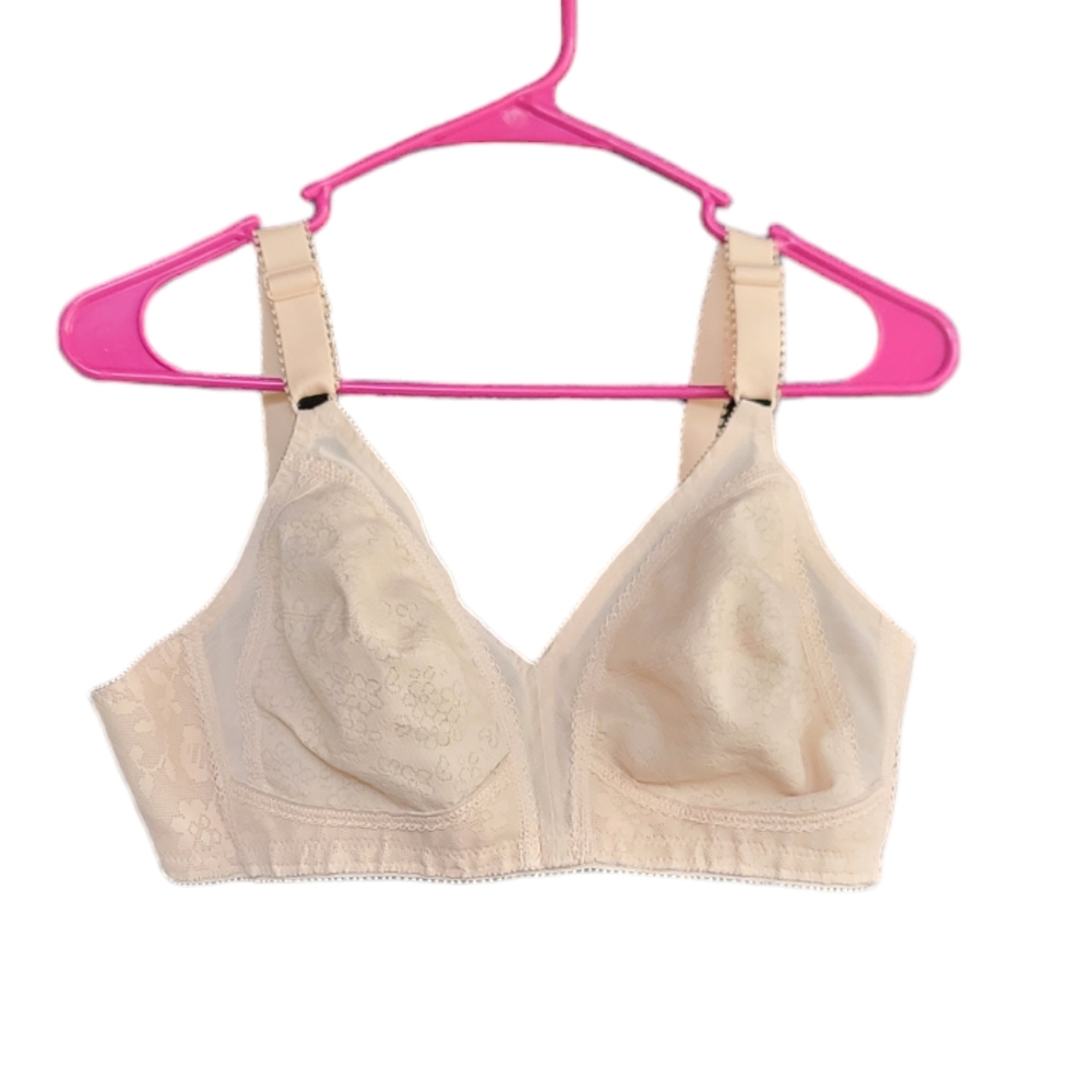 Timeless Comfort Style PL5360 Beige Floral Print Full Coverage Bra 38C